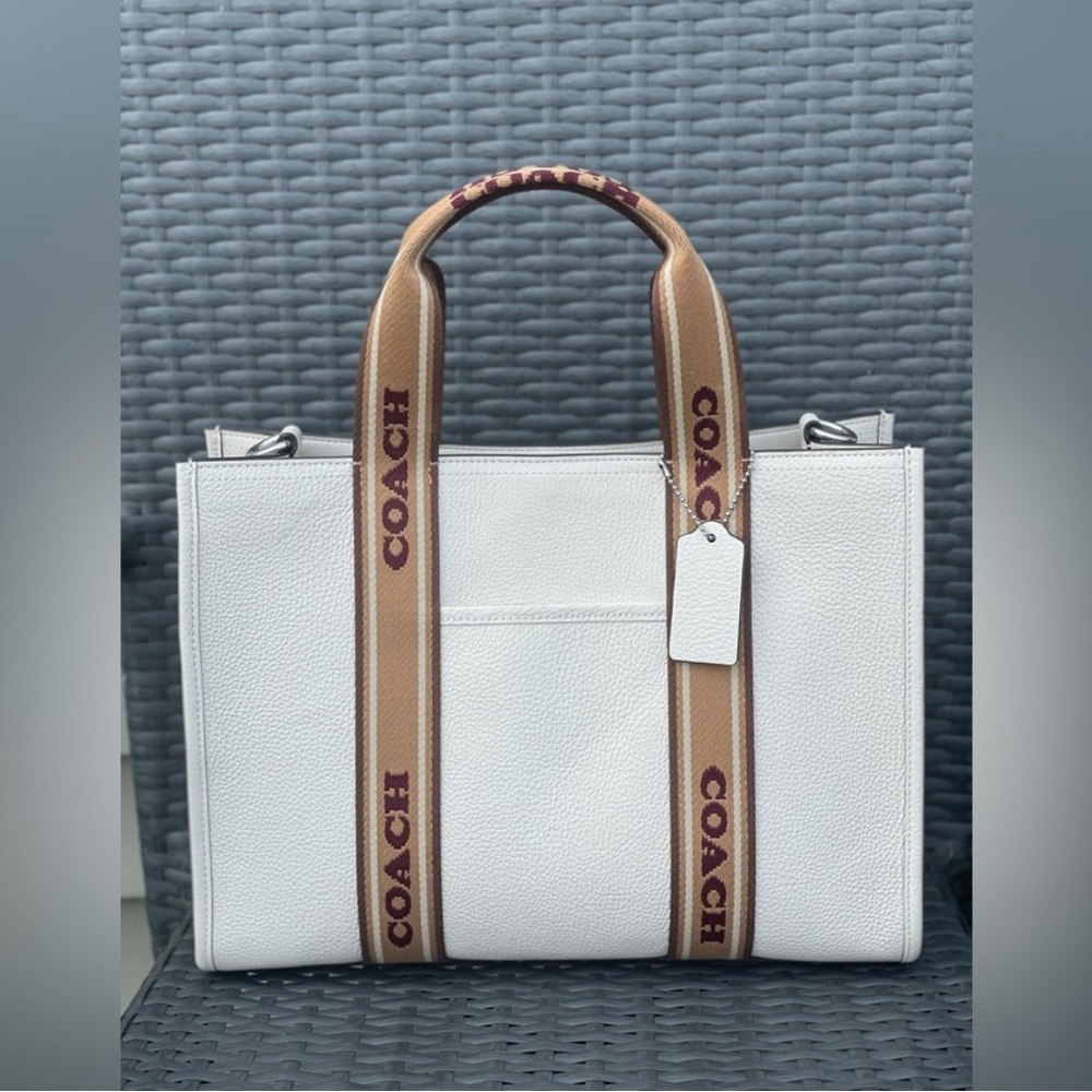Coach Cream and Tan Tote Bag